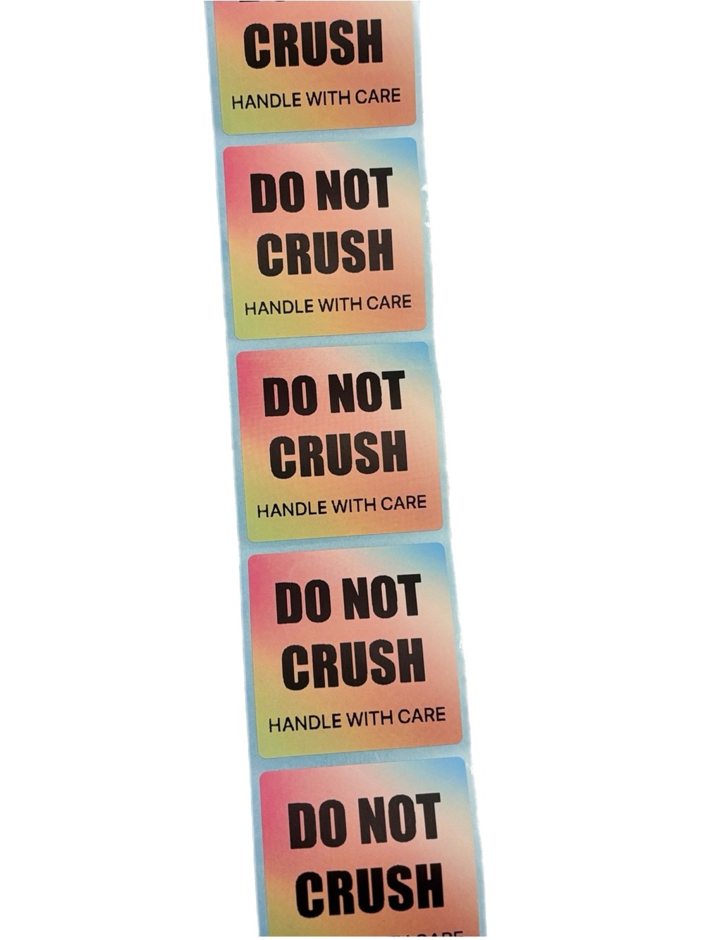 Do Not Crush Handle With Care Stickers Roll of 50 Multicolor